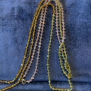 Loft Crystal 33” Necklace Colors are Pink, and Amber